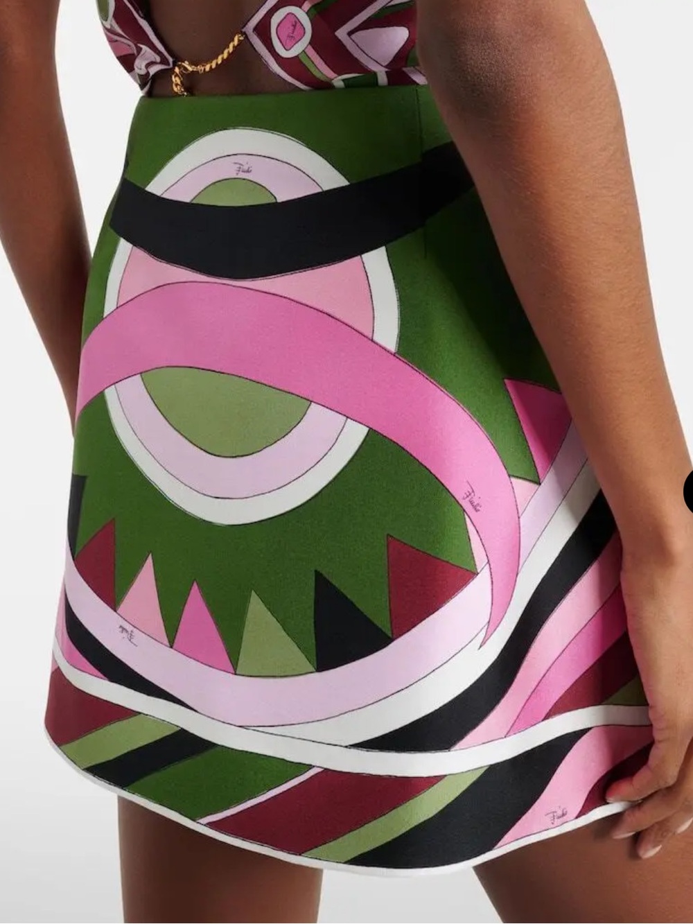 Emilio Pucci - Vivara Printed silk miniskirt and Top - Picture 4 of 9